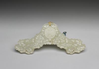 图片[2]-Jade pei ornament in the shape of a qing musical instrument, Qing dynasty (1644-1911)-China Archive